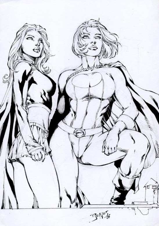 SUPERGIRL AND POWER GRIL BY ED BENES