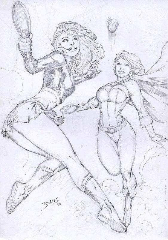 SUPERGIRL AND POWER GRIL BY ED BENES